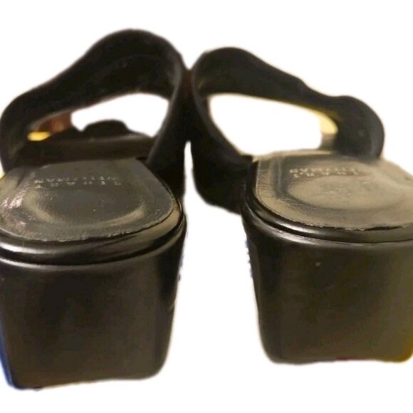 Stuart Weitzman Black Platform Wedge Leather-Lined Sandals, Womens Size 8 M - Picture 9 of 9